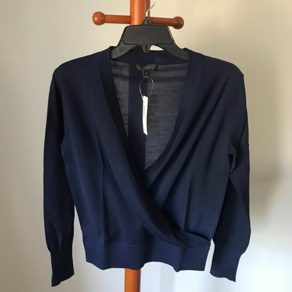 Jcrew merino wool wrap sweater XS NWT